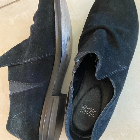 Eileen Fisher “Leaf “Bootie Black Suede Size 8 1/2, slip on - Picture 4 of 6